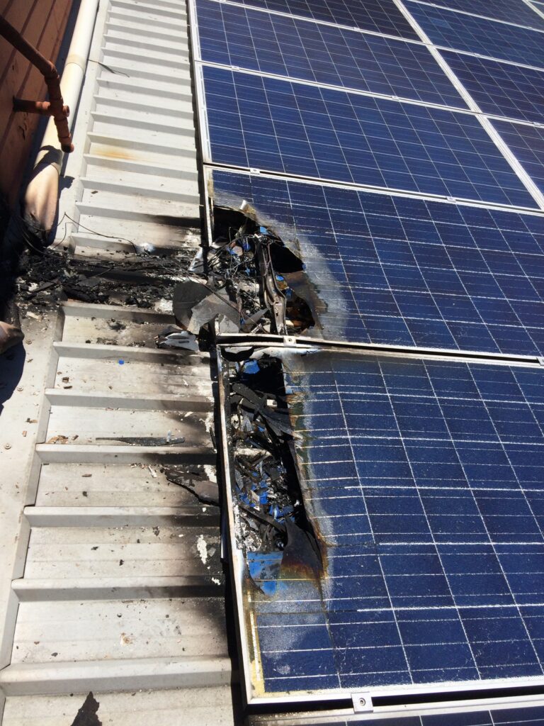 solar panel fire damage